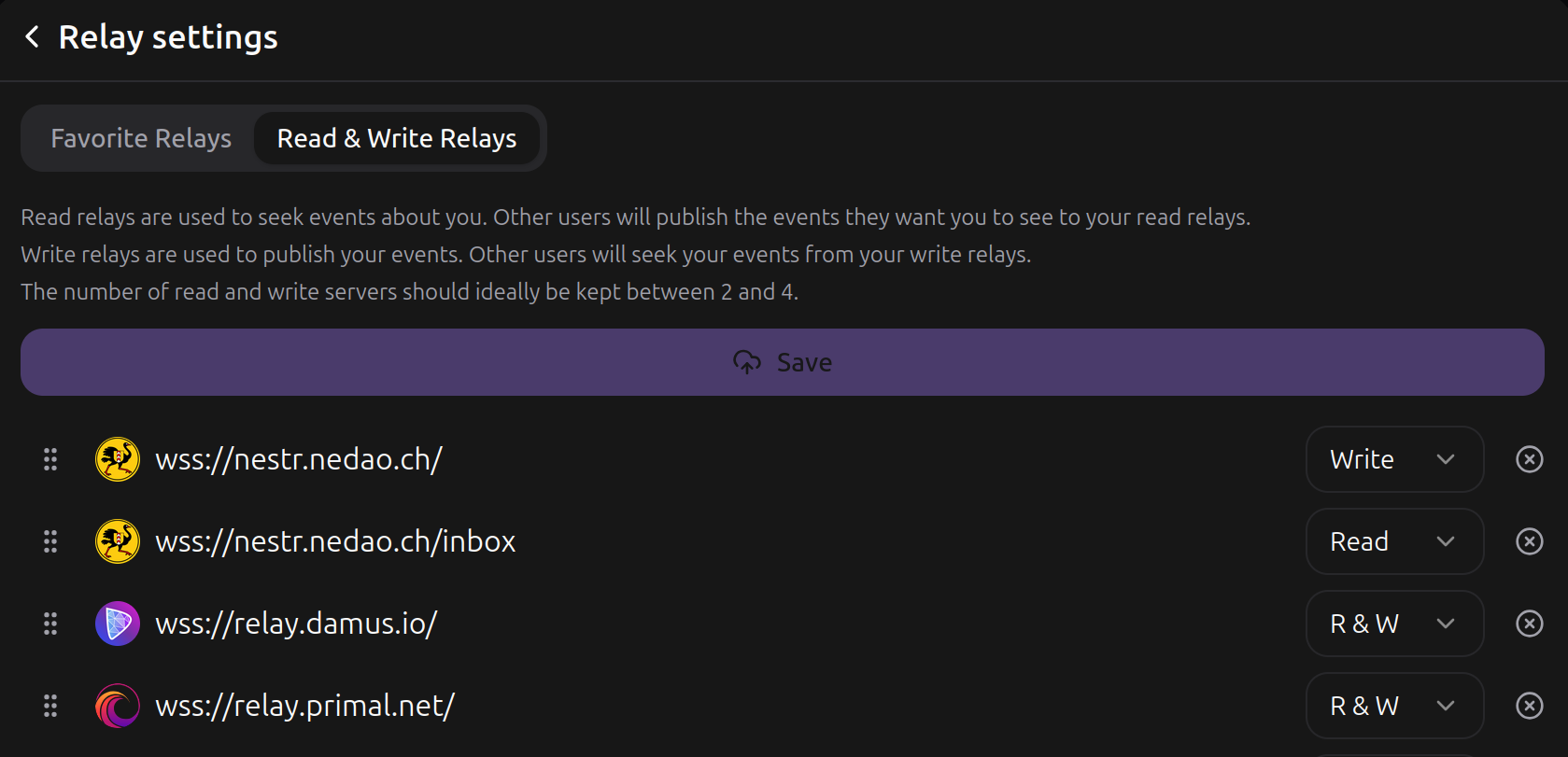 Jumble relay settings